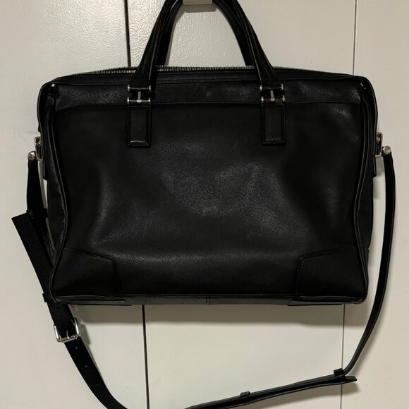 Tumi Astor Regis Black Slim Leather Briefcase Messenger Laptop Bag - 93211D - Picture 2 of 14